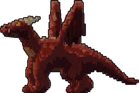 Papermini de dragón adulto con estilo de bloques, en pose alerta