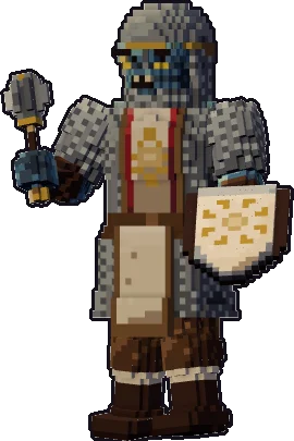 Blocky dragonborn cleric paper mini in the on guard pose