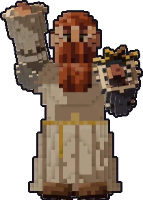 Front of the dwarf priest paper mini