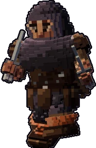 Blocky dwarf rogue paper mini in the stalking pose