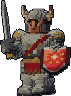 Blocky dwarf warrior paper mini in the on guard pose