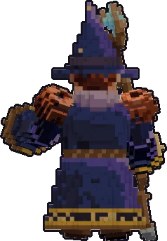 Back of the dwarf wizard paper mini