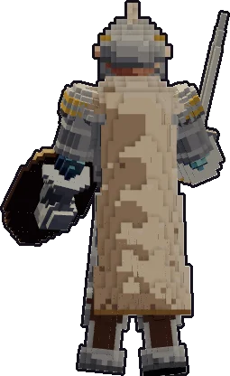 Back of the elf paladin paper mini