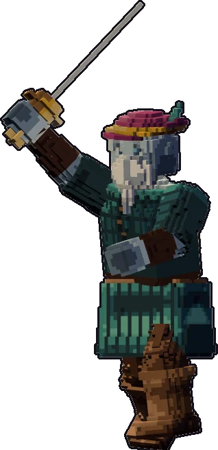 Papermini de gigante de escarcha bardo con estilo de bloques, en pose ataque a una mano