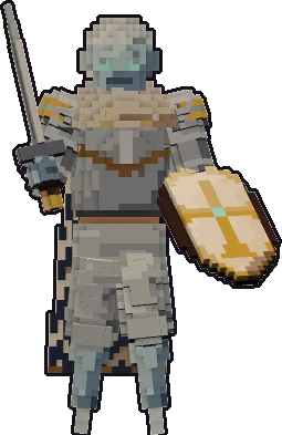 Front of the ghost paladin paper mini