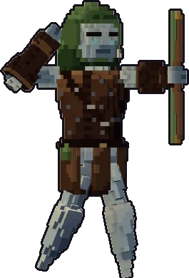 Blocky ghost ranger paper mini in the shoot pose