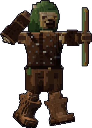 Blocky gnoll ranger paper mini in the shoot pose