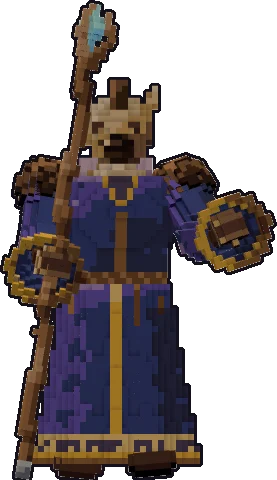 Front of the gnoll wizard paper mini