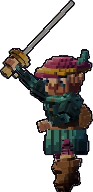 Papermini de gnoma barda con estilo de bloques, en pose ataque a una mano