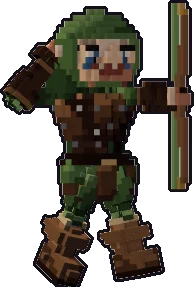 Blocky gnome ranger paper mini in the shoot pose