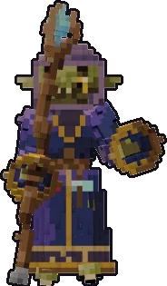 Front of the goblin wizard paper mini