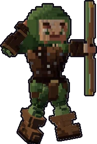 Papermini de mediano explorador con estilo de bloques, en pose disparar
