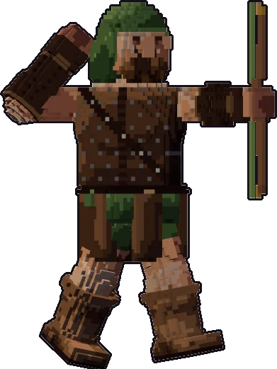 Papermini de gigante de las colinas explorador con estilo de bloques, en pose disparar