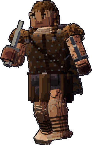 Blocky hill giant rogue paper mini in the stalking pose