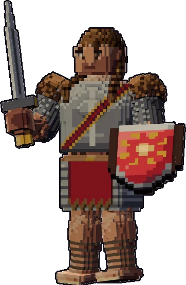 Blocky hill giant warrior paper mini in the on guard pose