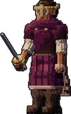 Papermini de humano noble con estilo de bloques, en pose reposo