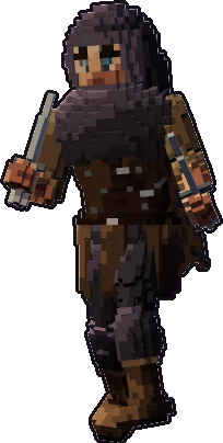 Blocky human rogue paper mini in the stalking pose