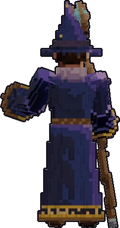 Back of the human wizard paper mini