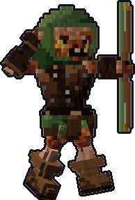 Blocky kobold ranger paper mini in the shoot pose