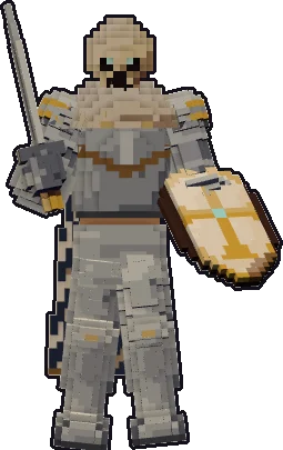 Frente de la papermini de esqueleto paladín