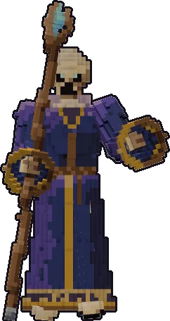 Front of the skeleton wizard paper mini