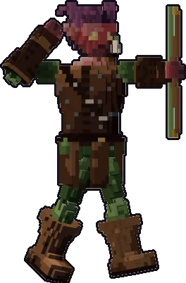 Blocky tiefling ranger paper mini in the shoot pose