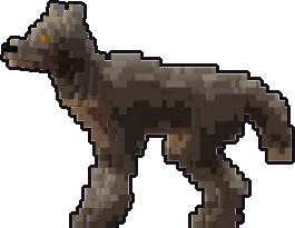 Papermini de lobo con estilo de bloques, en pose alerta