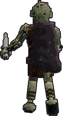 Back of the zombie rogue paper mini